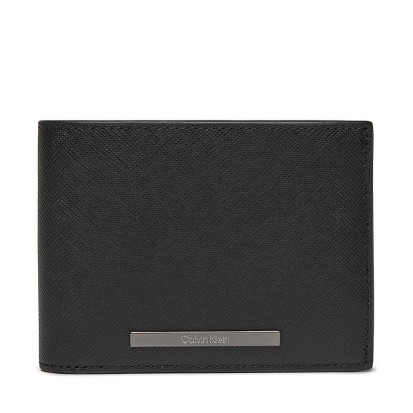Calvin Klein Velika moška denarnica Calvin Klein Modern Bar Trifold 10Cc W/Coin K50K511700 Ck Black Saffiano BEH