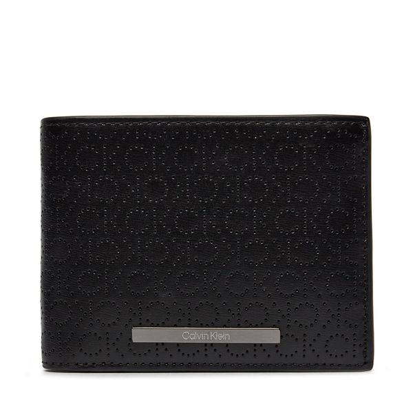 Calvin Klein Velika moška denarnica Calvin Klein Modern Bar Trifold 10Cc W/Coin K50K511833 Ck Mono Perf Black 0GK