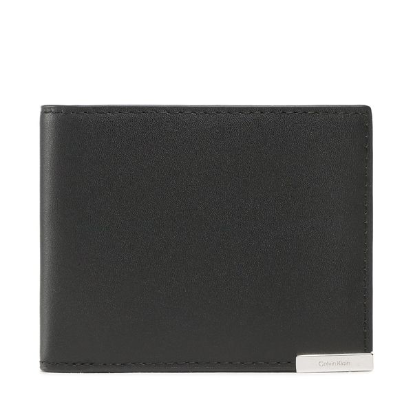 Calvin Klein Velika moška denarnica Calvin Klein Modern Plaque Bifold 6cc W/Bill K50K509975 Črna