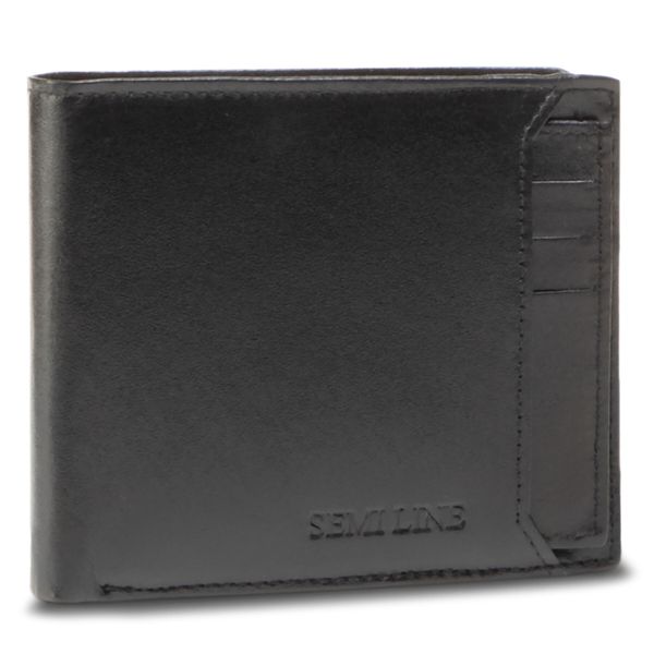 Semi Line Velika moška denarnica Semi Line P8227-0 Črna