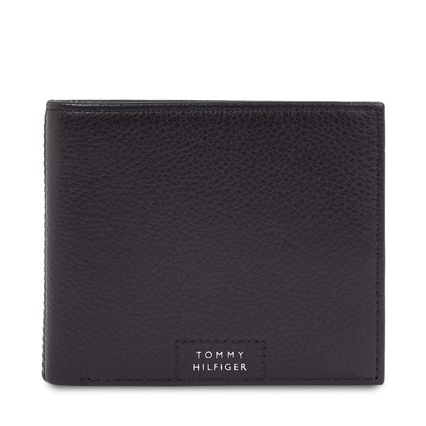 Tommy Hilfiger Velika moška denarnica Tommy Hilfiger Th Prem Leather Flap & Coin AM0AM12189 Black BDS