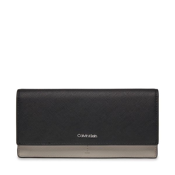 Calvin Klein Velika ženska denarnica Calvin Klein Business Large Trifold_Saffiano K60K611700 Črna