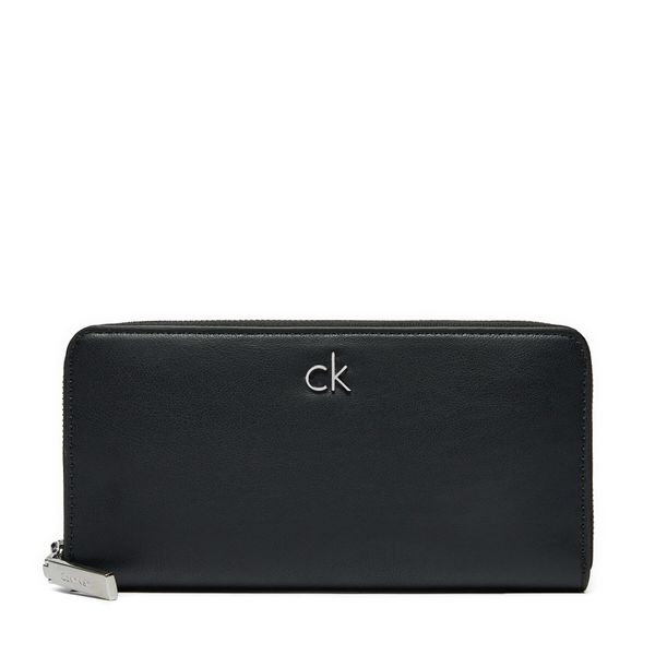 Calvin Klein Velika ženska denarnica Calvin Klein Ck Daily Large Zip Around_Pbl K60K612850 Črna