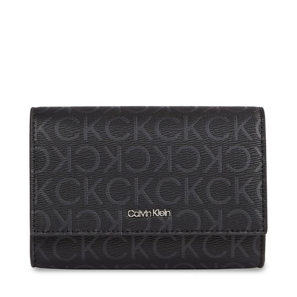 Calvin Klein Velika ženska denarnica Calvin Klein Ck Must Bifold/Cardhldr_Epi Mono K60K611775 Črna