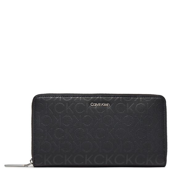 Calvin Klein Velika ženska denarnica Calvin Klein Ck Must Za Wallet Xl_Epi Mono K60K611869 Black Mono 0GJ
