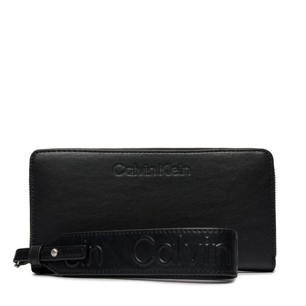 Calvin Klein Velika ženska denarnica Calvin Klein Gracie Wallet W/Strap Lg K60K611388 Ck Black BEH