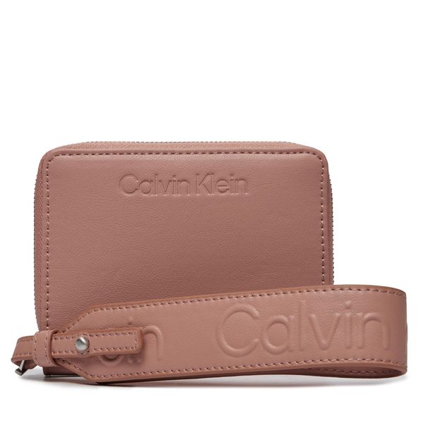 Calvin Klein Velika ženska denarnica Calvin Klein Gracie Wallet W/Strap Md K60K611387 Ash Rose VB8