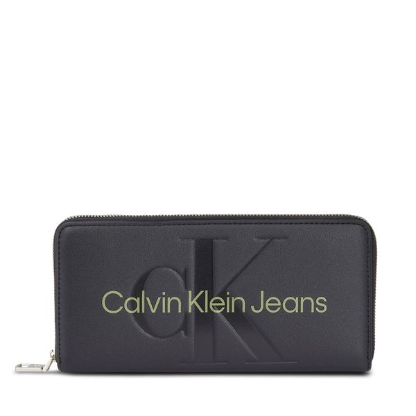 Calvin Klein Jeans Velika ženska denarnica Calvin Klein Jeans Sculpted Mono Zip Around Mono K60K607634 Black/Dark Juniper 0GX