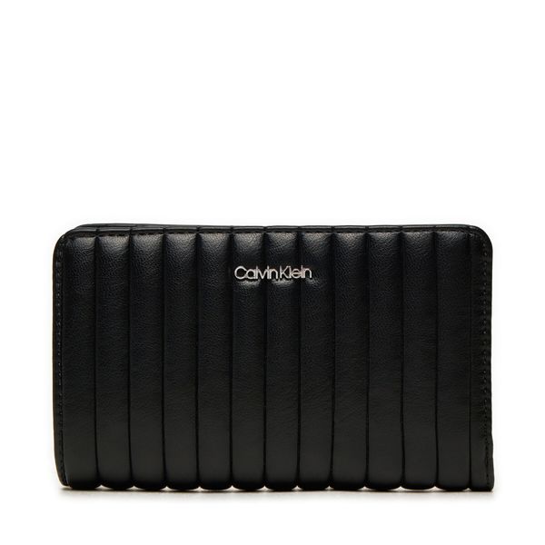 Calvin Klein Velika ženska denarnica Calvin Klein Mini Line Quilt Medium Bifold K60K613063 Črna