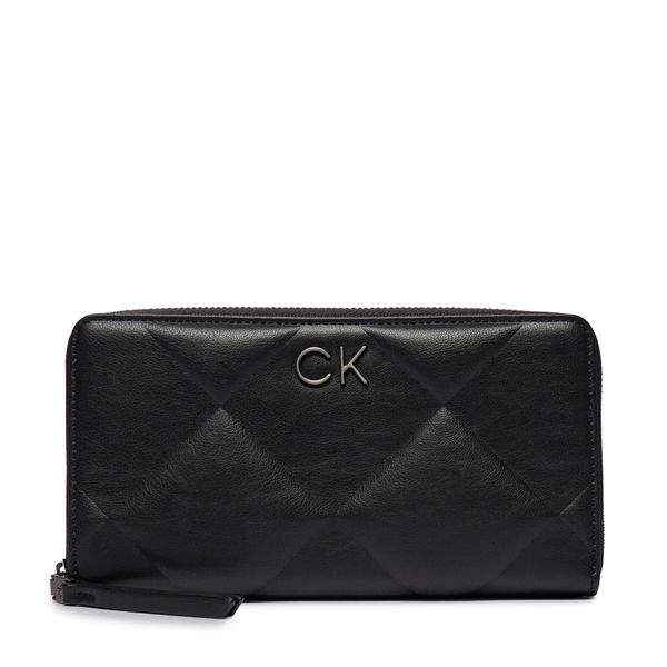 Calvin Klein Velika ženska denarnica Calvin Klein Re-Lock Quilt Za Wallet Lg K60K610774 Ck Black BEH