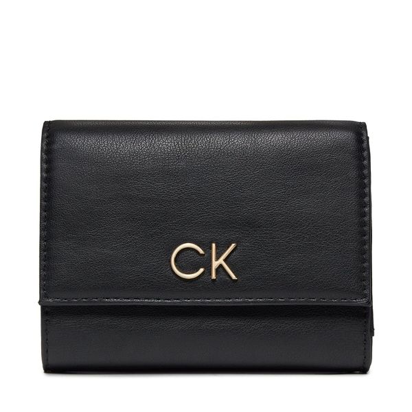 Calvin Klein Velika ženska denarnica Calvin Klein Re-Lock Trifold Md K60K608994 Ck Black BEH