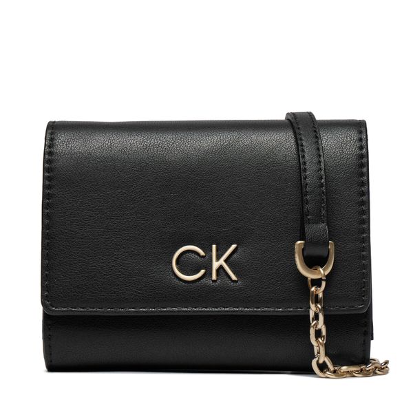 Calvin Klein Velika ženska denarnica Calvin Klein Re-Lock Trifold Md W/Chain K60K611458 Ck Black BEH