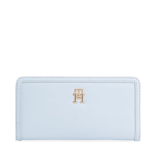 Tommy Hilfiger Velika ženska denarnica Tommy Hilfiger Th Monotype Large Slim Wallet AW0AW16210 Breezy Blue C1O