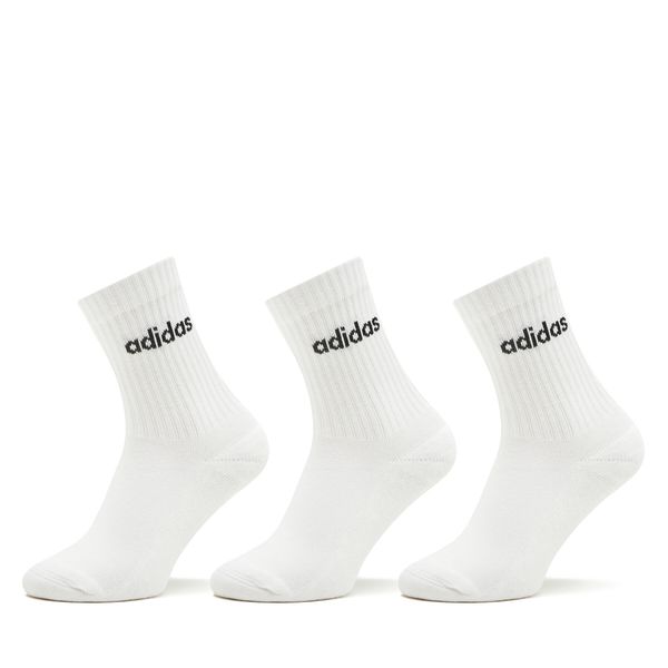 adidas Visoke nogavice Unisex adidas Linear Crew Cushioned Socks 3 Pairs HT3455 Bela