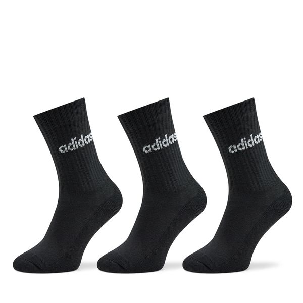 adidas Visoke nogavice Unisex adidas Linear Crew Cushioned Socks 3 Pairs IC1301 Črna