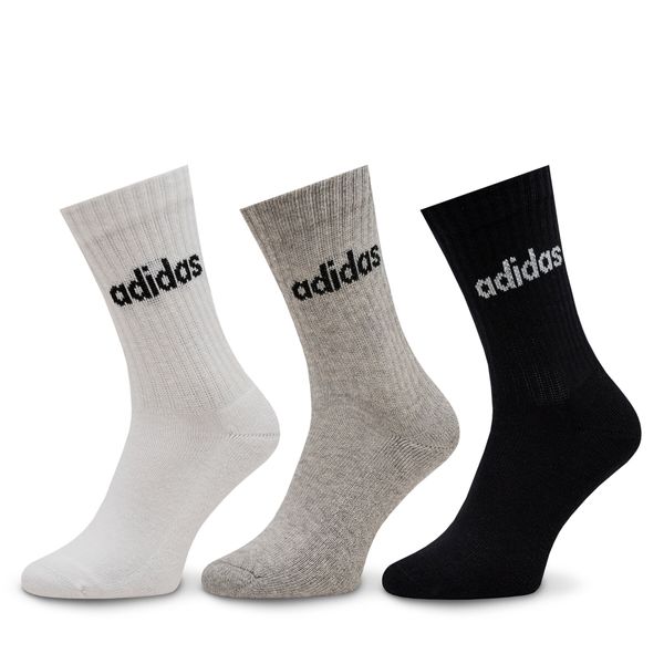 adidas Visoke nogavice Unisex adidas Linear Crew Cushioned Socks 3 Pairs IC1302 Siva