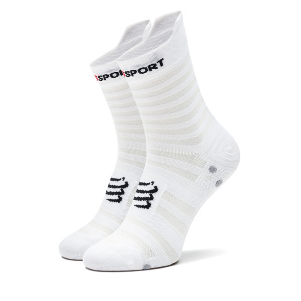 Compressport Visoke nogavice Unisex Compressport Pro Racing Socks V4.0 Ultralight Run High XU00050B Bela