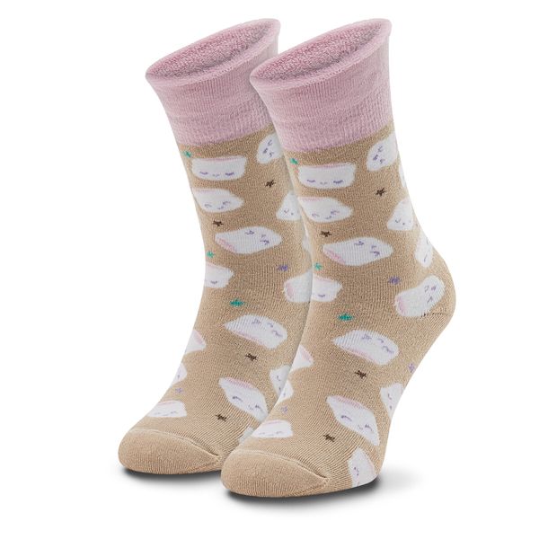 Zooksy Visoke nogavice Unisex Zooksy Warm Winter Marshmallows Bež