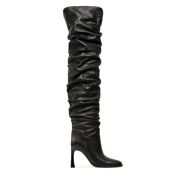 MICHAEL Michael Kors Visoki Škornji MICHAEL Michael Kors Kelsea Leather Slouchy Boot 40F4KLHB5L Črna