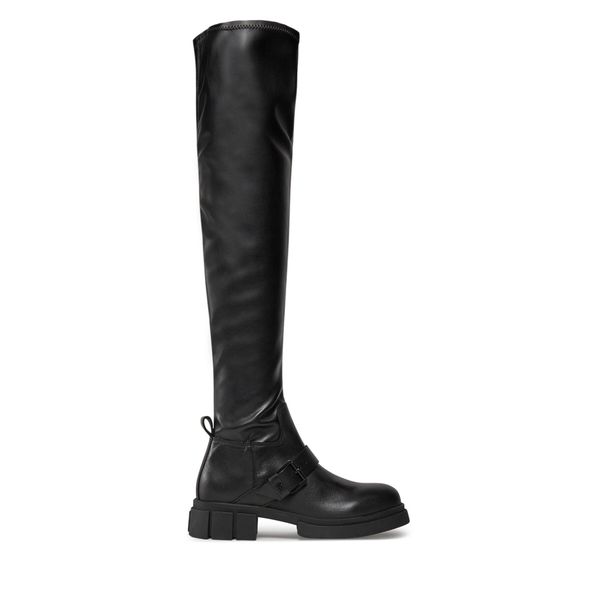 Tommy Hilfiger Visoki Škornji Tommy Hilfiger Stretch Monochromatic Longboot FW0FW07611 Črna