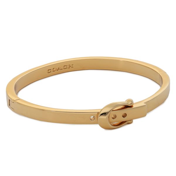 Coach Zapestnica Coach C Buckle Hinged Bangle Bracelet 37341898GLD710 Zlata