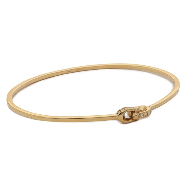 Coach Zapestnica Coach Interlock Pave C Bangle Bracelet 37440615GLD710 Zlata