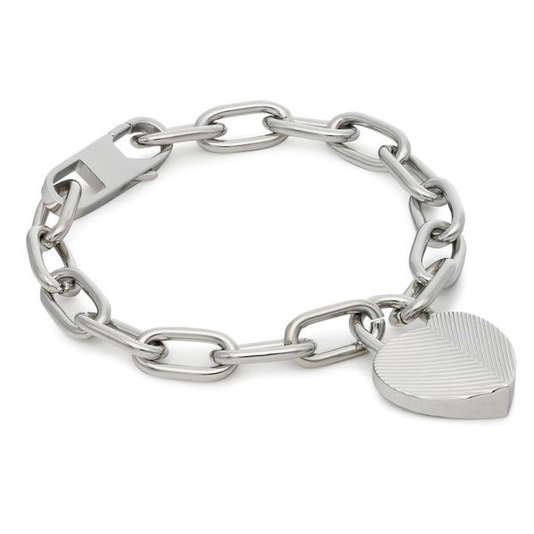 Fossil Zapestnica Fossil Harlow Linear Texture Heart JF04659040 Silver