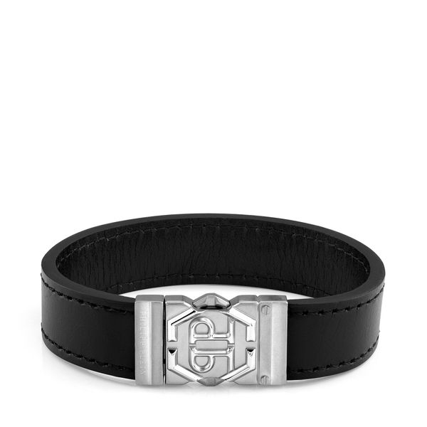 PHILIPP PLEIN Zapestnica PHILIPP PLEIN Hexagon Tactical Buckle PJVEA01BL Črna