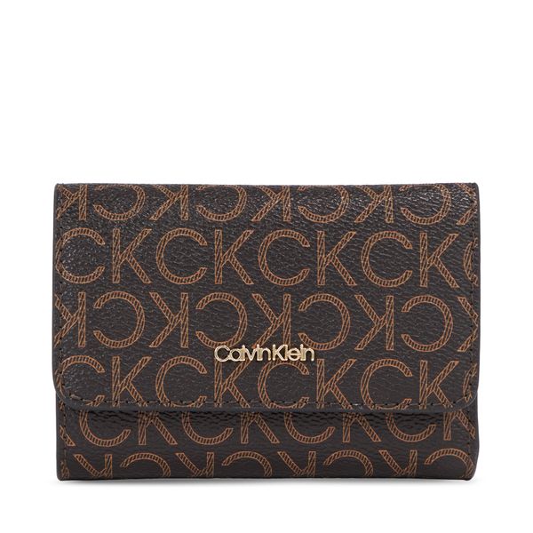 Calvin Klein Ženska denarnica Calvin Klein Ck Must Trifold Sm-Mono K60K611324 Rjava