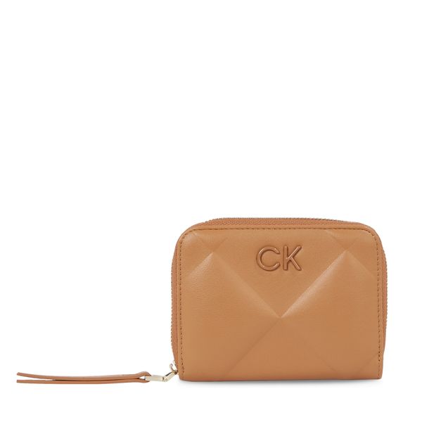 Calvin Klein Ženska denarnica Calvin Klein Re-Lock Quilt Za Wallet Md K60K610785 Brown Sugar GA5