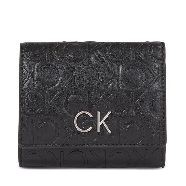 Calvin Klein Ženska denarnica Calvin Klein Re-Lock Trifold Xs Emb K60K611321 Ck Black BAX