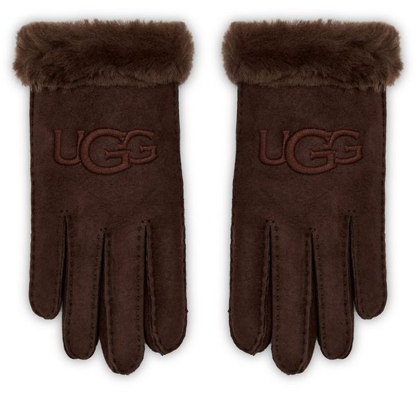 Ugg Ženske rokavice Ugg W Sheepskin Embroider Glove 20931 Bordo rdeča