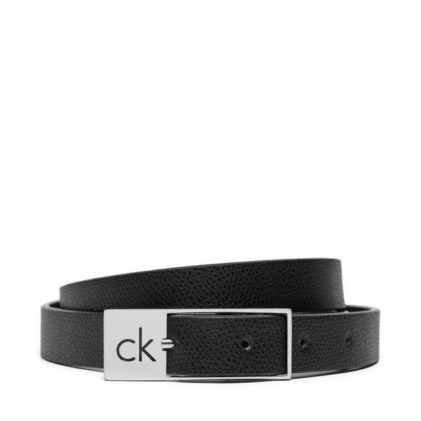 Calvin Klein Ženski pas Calvin Klein Ck Cut Square Buckle 2.0_Caviar K60K612864 Črna