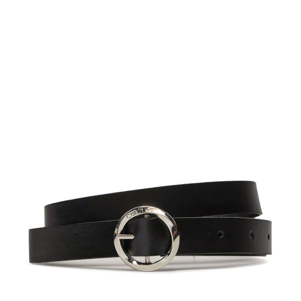 Calvin Klein Jeans Ženski pas Calvin Klein Jeans Faceted Round Buckle Belt 2.0 K60K612211 Črna