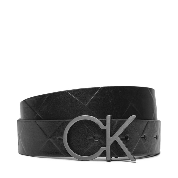 Calvin Klein Ženski pas Calvin Klein Re-Lock Quilt Ck Logo Belt 30Mm K60K611102 Črna