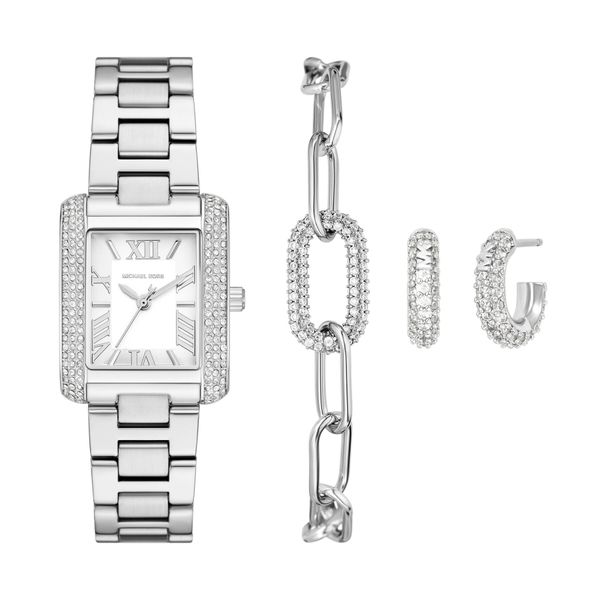 Michael Kors zestaw_zegarek_bransoletka_i_kolczyki Michael Kors Emery MK4839SET Srebrna