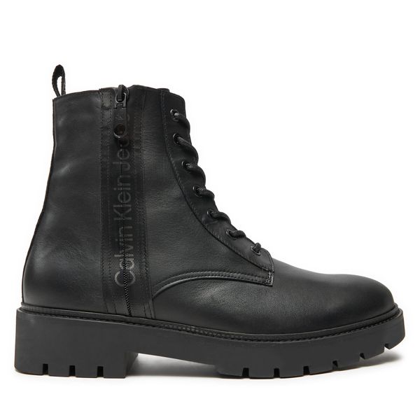 Calvin Klein Jeans Zimski škornji Calvin Klein Jeans Combat Mid Laceup Boot W Zip YM0YM00262 Črna