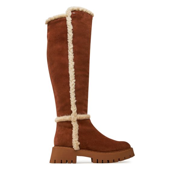 MICHAEL Michael Kors Zimski škornji MICHAEL Michael Kors Asher Suede and Faux Shearling Boot 40F4ASFB6S Rjava