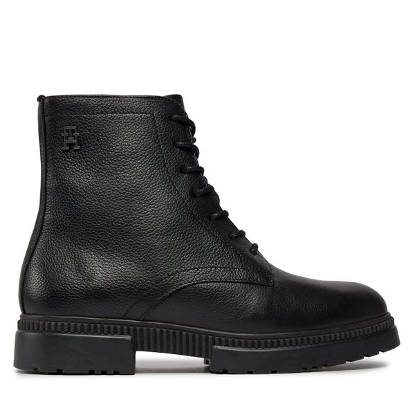 Tommy Hilfiger Zimski škornji Tommy Hilfiger Comfort Cleated Termo Lth Boot FM0FM04651 Črna