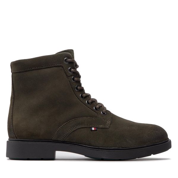 Tommy Hilfiger Zimski škornji Tommy Hilfiger Elevated Rounded Suede Lace Boot FM0FM04185 Olive MR9