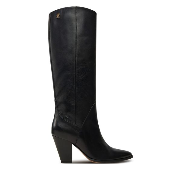 Tommy Hilfiger Zimski škornji Tommy Hilfiger High Cowboy Heel Boot Leather FW0FW08296 Črna