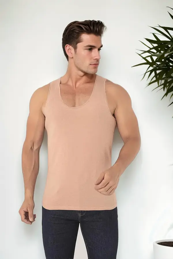 dewberry 05355 Dewberry Mens Invisible Nude Color Undershirt-SKIN COLOR