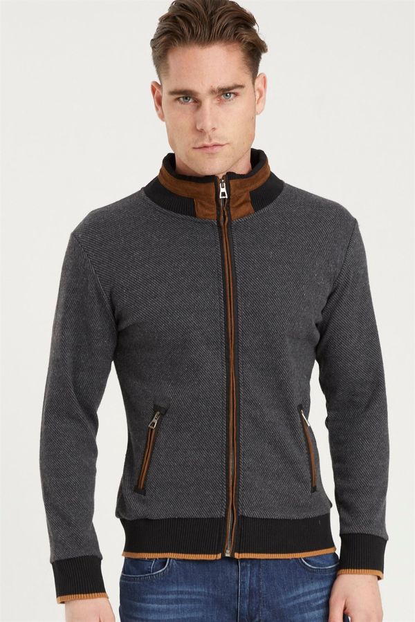 dewberry 1021 DEWBERRY MEN'S SWEATSHIRT-DIAGONAL ANTHRACITE