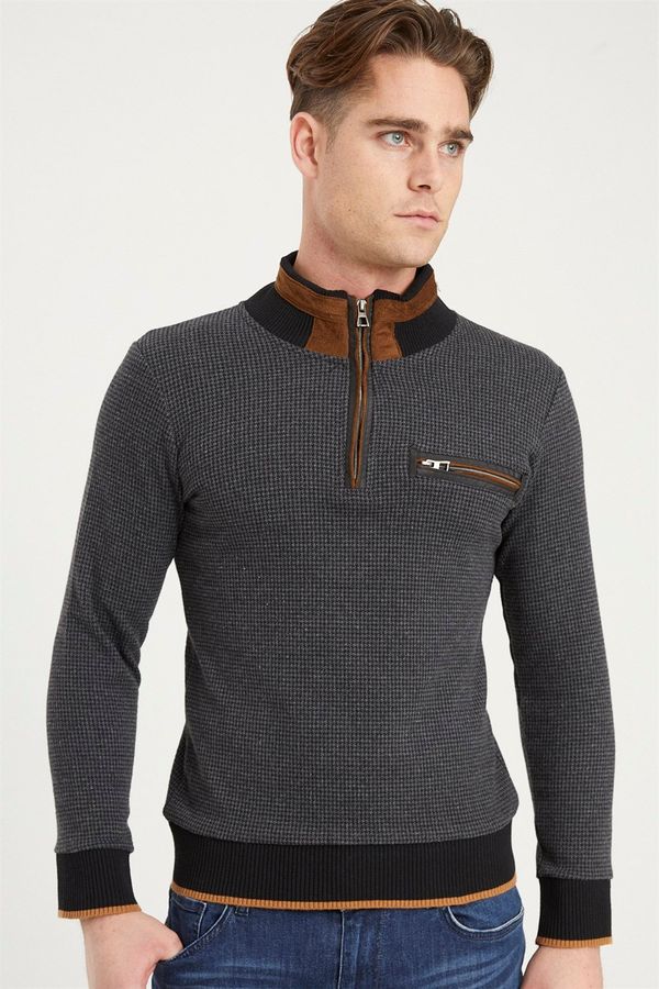 dewberry 1039 DEWBERRY MEN'S SWEATSHIRT-ANTHRACITE