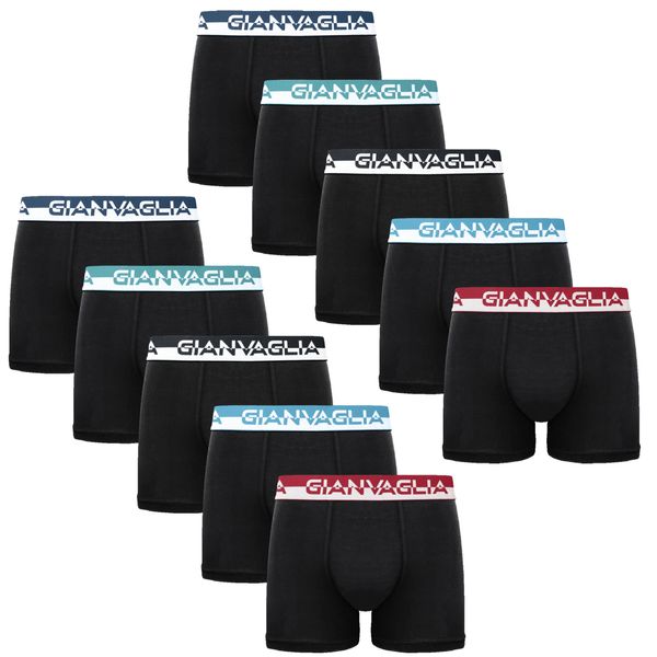 Gianvaglia 10PACK Men's Boxer Shorts Gianvaglia Black