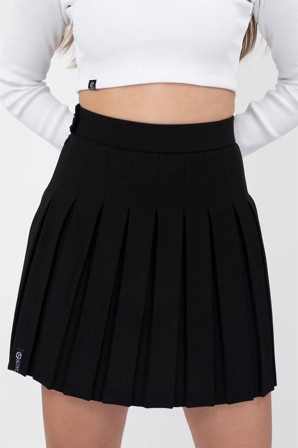 dewberry 17457 Dewberry Womens Pleated Skirt-BLACK