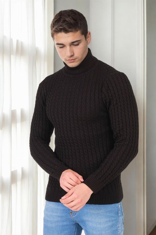 dewberry 19295 Dewberry Turtleneck Mens Sweater-BLACK