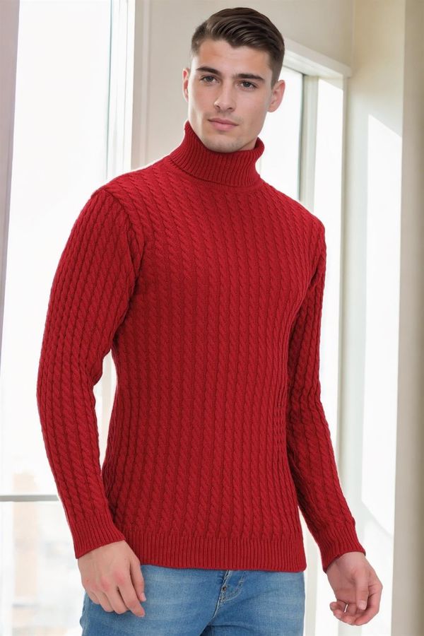 dewberry 19295 Dewberry Turtleneck Mens Sweater-RED