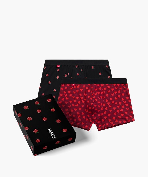 Atlantic 2-PACK Men's Atlantic Boxers - Black/Red