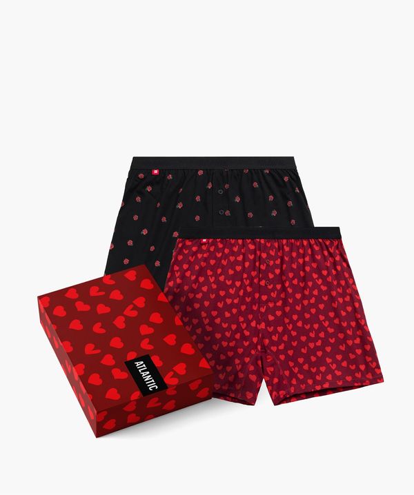 Atlantic 2-PACK Men's loose boxers Atlantic - black/red